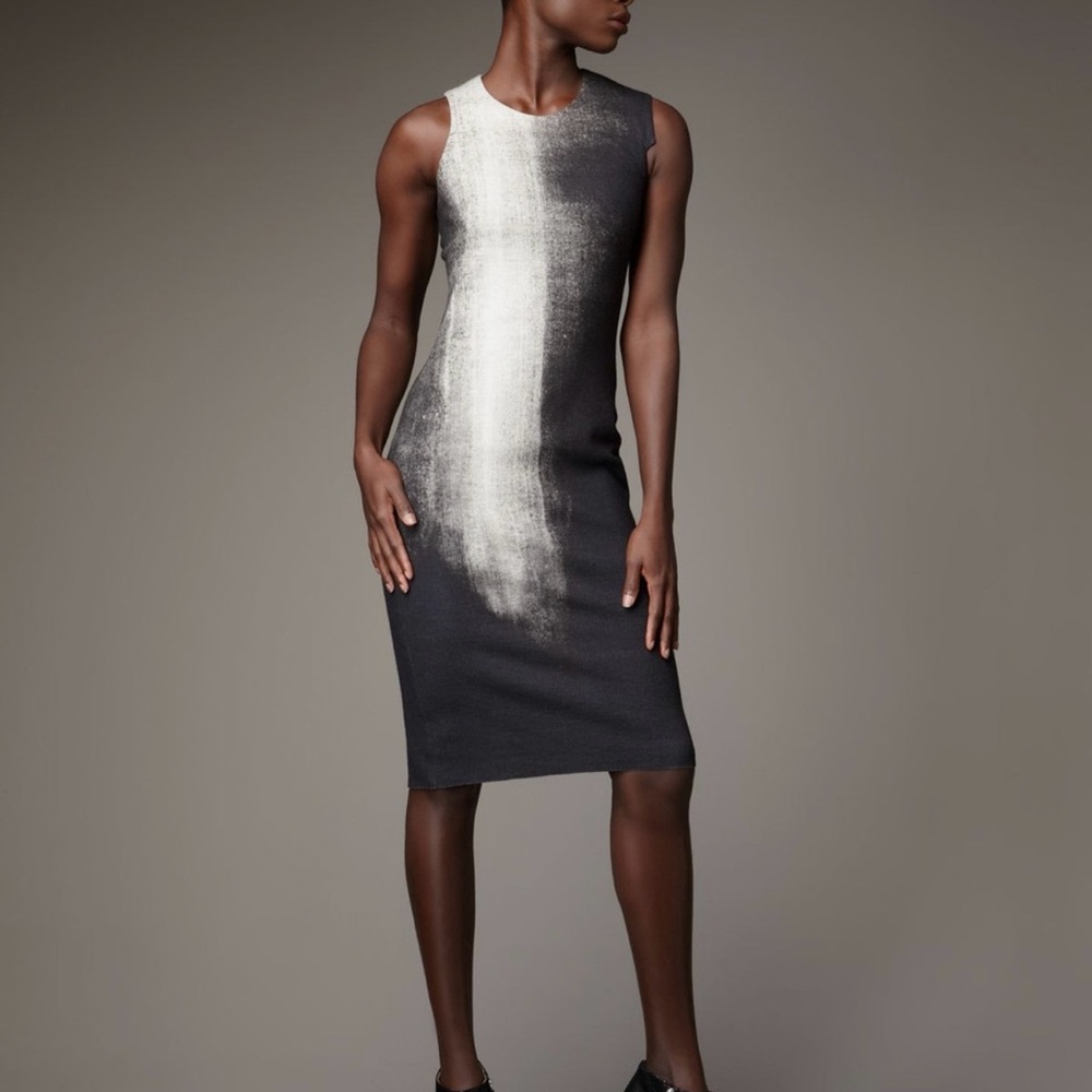 Helmut Lang Wool Abyss Print Sleeveless Dress – Size 8